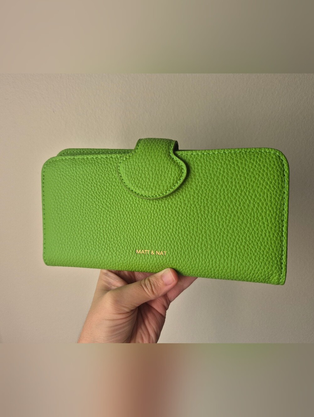 Matt & Nat Float Vegan Wallet Grain In Peppermint Lime Green New